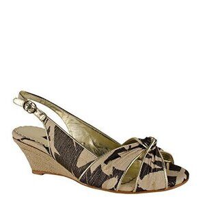 rafe NEW YORK Rachel Women's Leaf Print Slingback Wedge Sandal Shoe US 6/EU 36
